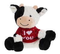 Gogogmee Poupée Vache en Peluche Douce pour Garçon et Filles Petite Taille Assise Peluche Décorative Amusante Jouet pour Chambre et Présent Originale en Tissu Moelleux