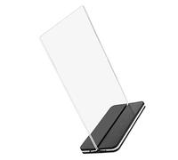 Gogogmee Présentoir à Menus Acrylique Transparent A6 10x15 Cm Double Face Noir, Porte-panneau Stable pour Restaurant et Bureau, Support D’affichage Vertical pour Menus, Brochures