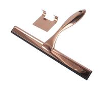Gogogmee Raclette à Vitres en Métal Bronze, Essuie-Glaces Multi-usages pour Salle De Bain, Miroir Et Porte De Bain, Ergonomique, Léger, Nettoyage Eau Et Calcaire, Usage Domestique
