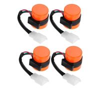 Gogogmee Relais Clignotant 3 Broches 12V avec Avertisseur Sonore pour Moto Tout-Usage et Quad Feux Clignotants Orange Étanches Mini pour Signalisation Routière Pack de 4 Pièces