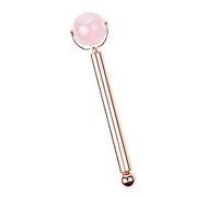 Gogogmee Roller de Massage Jade Naturel pour Visage Soulagement des Douleurs Musculaires Puffiness Outil de Soin Peau de Cristal Rose Facile à Utiliser