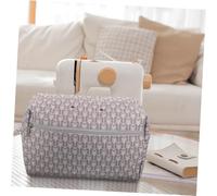 Gogogmee Sac de Rangement Tricot Gris avec Fermeture Éclair Organiseur Crochet et Trousse Aiguilles Pochette pour Accessoires de Couture et Stockage Laine