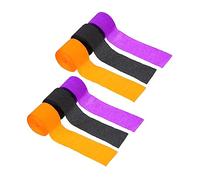 Gogogmee Serpentins en Papier Crépon Halloween 6 Rouleaux pour Décoration Suspendue Papier Crépon Noir et Violet pour Fête et Création de Fleurs