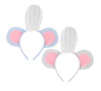 Gogogmee Serrage-Tête Oreilles de Souris Bleu et Gris Bandeau de Costume de Théâtre 2 Pièces Accessoire de Déguisement Chef Cuisinier pour Fêtes Cosplay et Halloween