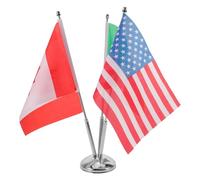 Gogogmee Set de Drapeaux de Table Usa Mexique Canada avec Support Acier Inoxydable à Trois Tiges pour Décoration Bureau et Réunions Drapeaux Miniatures Résistants à Eau