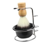Gogogmee Set De Rasage 3 Pièces Support Inox 201 Brosse à Barbe Multi-usages Bol à Savonnette Portable Accessoires Pour Homme Usage Quotidien Salle De Bain