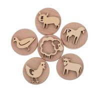 Gogogmee Set de Tampons Bois pour Garçon Fille Motifs Animaux Argile pour Tout-Petits Kit Créatif pour Développement Moteur Activités Artistiques Scolaires et Projets Art Maison