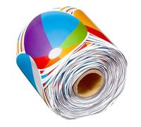 Gogogmee Sticker Bordure Tableau Cartoon Motif Ballon de Plage Coloré Décoration Fête Plage Ambiance Festive et Adultes