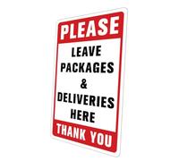 Gogogmee Sticker Mural PVC Laisser les Colis Ici Adhésif Panneau Signalétique Visible de Loin Facile à Poser et Retirer Autocollant Décoratif Pratique pour Livraison à Domicile