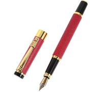 Gogogmee Stylo Plume Calligraphie Léger et Portable Petite Plume Fine Antidérapante pour Étudiants et Bureau Écriture Lisse sans Rayures Design Créatif Métal Mat Rouge