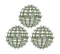 Gogogmee Support de Boule Topiaire Plastique Vert Imitation Gazon 3 Pièces 10 Cm, Porte-Composition pour Plantes Artificielles, Présentoir à Fleurs Polyvalent Décoration Jardin, Mariage