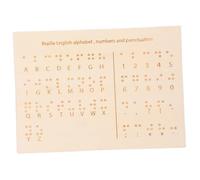 Gogogmee Tableau Bois Braille Alphabet Relief pour Apprentissage des Aveugles Outil Pédagogique Portable pour Éducation Tactile des Personnes Malvoyantes