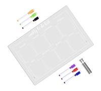 Gogogmee Tableau Écriturable Transparent Acrylique Ensemble pour Planification Quotidienne et Memo Tableau de Bureau Effaçable à Sec avec Marqueurs et Clous Publicitaires
