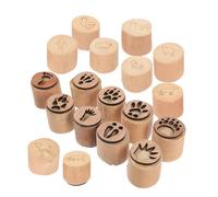 Gogogmee Tampons en Bois Motif Empreinte de Pied Animaux Mignons Ensemble de 18 Petits Tampons pour Loisirs Créatifs Scrapbooking et Activités Préscolaires Présent Créatif pour