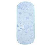 Gogogmee Tapis Rafraîchissant pour Poussette Bébé en Coton Double Face, Matelas Mémoire Épais Hiver Été, Coussin Respirant en Fibre de Soie Glacée Bleu Marine, Insert -Né, Accessoire