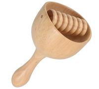 Gogogmee Tasse de Massage Suédoise en Bois de Torchère Naturelle avec Rouleau Intégré Masseur Manuel Portatif pour Corps Visage et Jambes Outil de Thérapie Bois Ergonomique pour