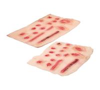 Gogogmee Tatouages Cicatrices Halloween Réalistes 2 Pièces Autocollants Maquillage Visage sans Irritation, Accessoires Cosplay et Fêtes D’Halloween, Fausses Blessures Faciles à Appliquer