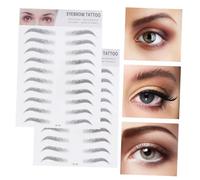 Gogogmee Tatouages Temporaires Sourcils Effet Réaliste Lot de 2 Autocollants Noirs Transfert Sourcils Femmes Naturel Usage Quotidien