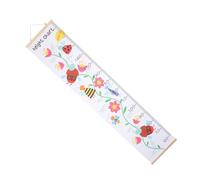 Gogogmee Toise de Croissance Murale Décoration Chambre Garçon Fille pour Garçon et Filles Style Nordique Enroulable Motif Fleur Cartoon en Bois et Toile Peinte