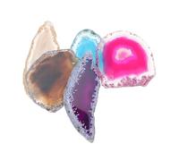 Gogogmee Tranches D'agate Naturelle Percées 5 Pcs Multicolores Petit Format, Pendentifs DIY pour Création de Bijoux Artisanaux, Décorations Suspendues pour Loisirs Créatifs et Présents