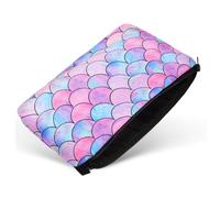 Gogogmee Trousse de Maquillage Polyester Imprimée Sirène avec Fermeture Éclair Sac Cosmétique Portable Multifonction pour Voyage et Rangement Pochette Maquillage et Filles