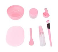Gogogmee Trousse Outils pour Masque Facial de Soin Peau avec Bol Spatule Pinceau Tapis et Bouteilles Rose