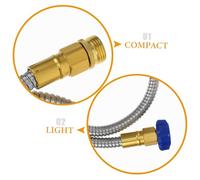 Gogogmee Tuyau Arrosage Acier Inoxydable Flexible avec Connecteurs Étanches Prolongateur Robuste pour Lavage de Voiture et Jardinage Extérieur