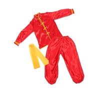 Gogogmee Uniforme Garçon Fille Arts Martiaux Traditionnels Chinois Rouge Manches Longues Confortable Costume Kung Fu Tai Chi Entraînement Robuste pour Pratique et Spectacle