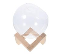 Gogogmee Vase Verre Rond avec Support Bois pour Propagation de Plantes Intérieur Décoration Terrarium Micro-Paysage Contenant Transparent pour Plantes et Boutures