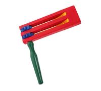 Gogogmee Wooden Ratchet Castanet with Long Handle for Manual Double Layer Percussion Instrument Noise Maker for Party Cheer and Music Education