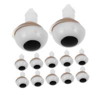 Gogogmee Yeux en Plastique Sécurité 10mm avec Pied Fileté pour Loisirs Créatifs Et Peluches, Lot de 50 Pièces, Couleur Blanche, Fixation Solide, pour Fabrication De Jouets Garçon Et Filles