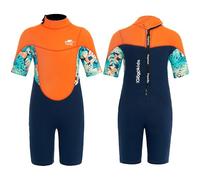 Gogokids Shorty Muta per Bambini, Mute in Neoprene da 2.5mm per Bambini, Mute Bagnate Corte Con Cerniera Posteriore per Comfort e Calore, Muta UV per Nuoto, Snorkeling e Surf, Età 3-4 Ragazzi, Orange