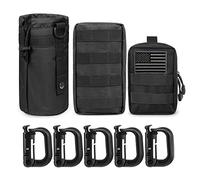 Gogoku Lot de 2 Pochettes Molle pour Bouteille d'eau, réglable avec Cordon de Serrage Molle pour Le Camping, la randonnée, la pêche