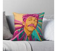 Gogol Bordello Eugene Hütz Taie d'oreiller Polyester Lin Velours Imprimé Fermeture Éclair Housse de Coussin Décorative Voiture
