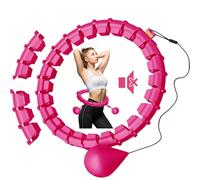 Gogola Smart Hoop Cerceau pour adulte avec boule de poids, ultra silencieux, pour perdre du poids, avec 32 segments amovibles, cerceau pour perdre du poids, tour de taille maximale 165 cm (rouge)