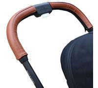 gogolotom Housse de poignée de poussette en cuir synthétique compatible avec Cybex Eezy S Twist (+) 2, manchon de poignée de landau amovible avec fermeture éclair (pour poignée de maman, marron)