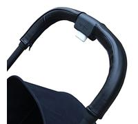 gogolotom Housse de poignée de poussette en cuir synthétique compatible avec Cybex Eezy S Twist (+) 2, manchon de poignée de landau amovible avec fermeture éclair (pour poignée de maman, noir)