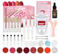 GOGOPARTY Kit de fabrication de gloss à lèvres - Kit de base de gloss à lèvres à faire soi-même - Coffret cadeau de maquillage amusant pour femmes et filles pour créer des brillants à lèvres