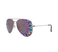 GogoRavers™ Ultimate Metal Hyperbeam Pilot Shades - Cadre aviateur optique prismatique pour raves, fêtes EDM, festivals de psytrance, spectacles de lumière laser, vision kaléidoscope et vie nocturne