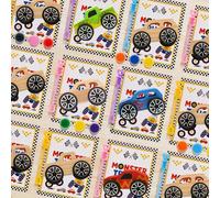 GOGREENWOVEN Monster Truck Lot de 12 cadeaux de fête en bois pour enfants avec bulles et peintures - Fournitures de fête d'anniversaire Monster Jam - Cadeaux de remerciement sur le thème tout-terrain