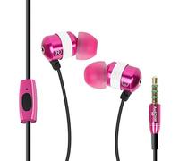 Gogroove AUDIOHMHF-PNK Ecouteurs Intra-Auriculaires Anti Bruit Ergonomiques Oreillettes Filaires Interchangeables, Stéréo Kit Piéton, Micro Intégré - Rose