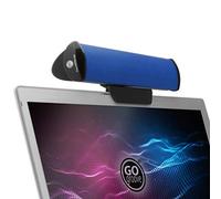 GOgroove SonaVERSE Haut-Parleurs PC USB pour Ordinateur Portable - Mini Barre De Son avec Haut-Parleur Externe à Clipser pour Moniteur, Un Câble pour Entrée Audio (Bleu)