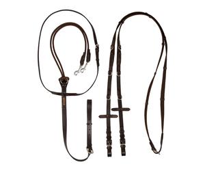 Gogue pour cheval en cuir et nylon Acavallo Italian Dori Marron Cob