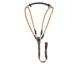 Gogue pour cheval en cuir et nylon Acavallo Italian Dori Marron Full