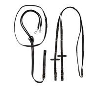 Gogue pour cheval en cuir et nylon Acavallo Italian Dori Noir Full