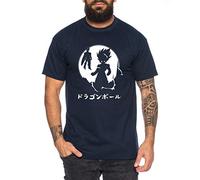 Gohan Moon - T-Shirt pour Homme Son Ruffy Luffy Naruto Saitama One Dragon Master Goku Ball Vegeta Turtle Roshi Piece Golds DB, Farbe2:Bleu foncé, Größe2:X-Large