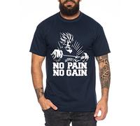 Gohan No Pain No Gain One Goku Dragon Master Son Ball Gym Vegeta Roshi Piece Golds T-Shirt pour Homme, Farbe2:Dunkelblau;Größe2:4XL