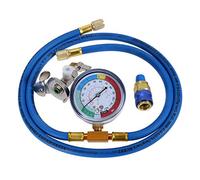 gohantee R134A Refrigerant Charge Hose Kit, 1/4" SAE Port for R12 R22 Air Conditioning, 59" Recharge Hose with 2.75" Gauge, Removable Universal Freon Can Tap, and R134a Low Side Quick Couple for Car