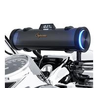 GoHawk Haut-parleurs de moto Bluetooth 6 haut-parleurs système audio radio | Barre de son en aluminium étanche, amplificateur intégré, lumière LED, télécommande, radio FM/USB/AUX