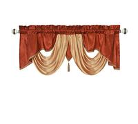 GOHD Golden Ocean Home Decor Valarie Cantonnière de fenêtre en Taffetas avec Ruban en Satin Doux. Ajoutez Une Touche Royale Luxueuse à Votre intérieur 137,2 x 45,7 cm (Rouille)
